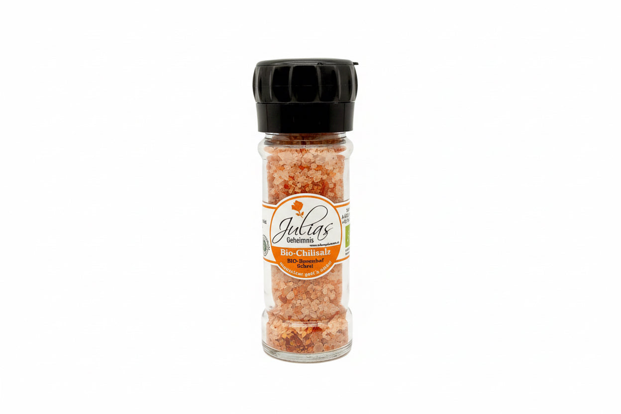 Julias Geheimnis BIO Chilisalz Mühle im Glas