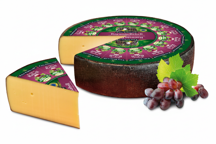 Käserebellen Rotweinrebell Laib Käse aus Tirol im Ganzen und 1 Stück