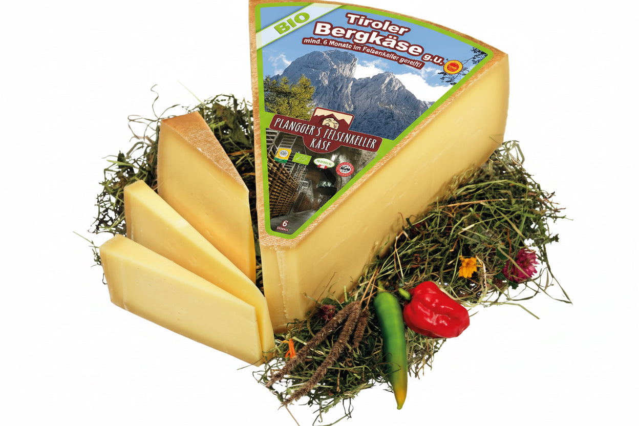 Käserei Plangger Tiroler Bio Bergkäse 6 Monate Zwickel und kleinere Stücke 500g