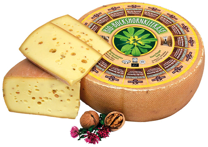 Käserei Plangger Tiroler Bio Bockshornkleekäse Laib und kleinere Stücke 230g