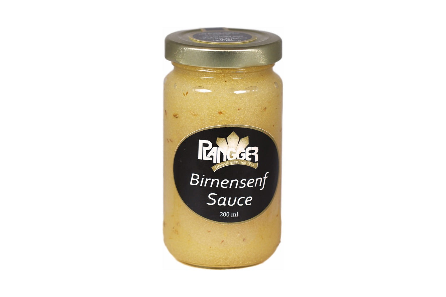 Plangger Delikatessen Glas mit Birnen Senfsauce 200 ml