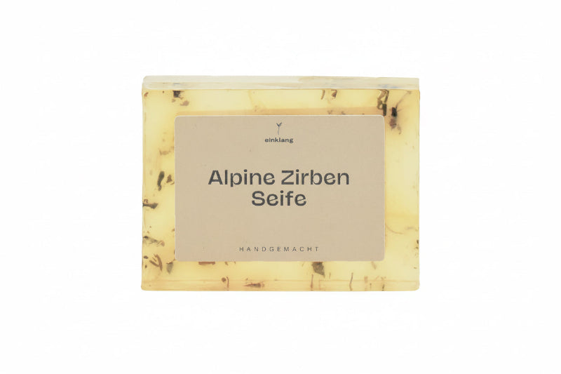 Alpine Zirbenseife handgemacht 90g Himmelgrün rechteckig