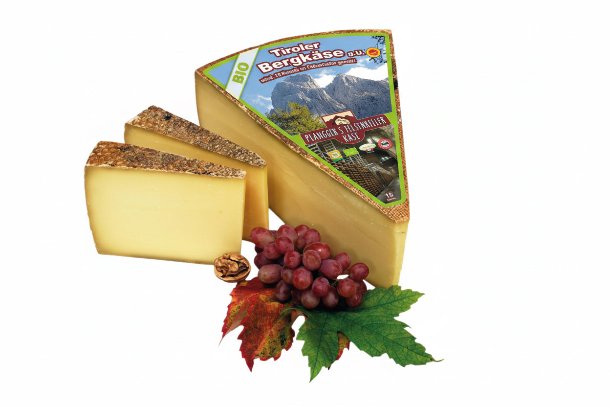Käserei Plangger Tiroler Bio Bergkäse 15 Monate Zwickel und kleinere Stücke 500g