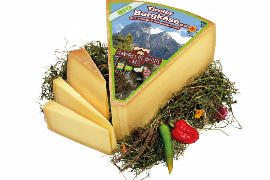 Käserei Plangger Tiroler Bio Bergkäse 6 Monate Zwickel und kleinere Stücke 300g