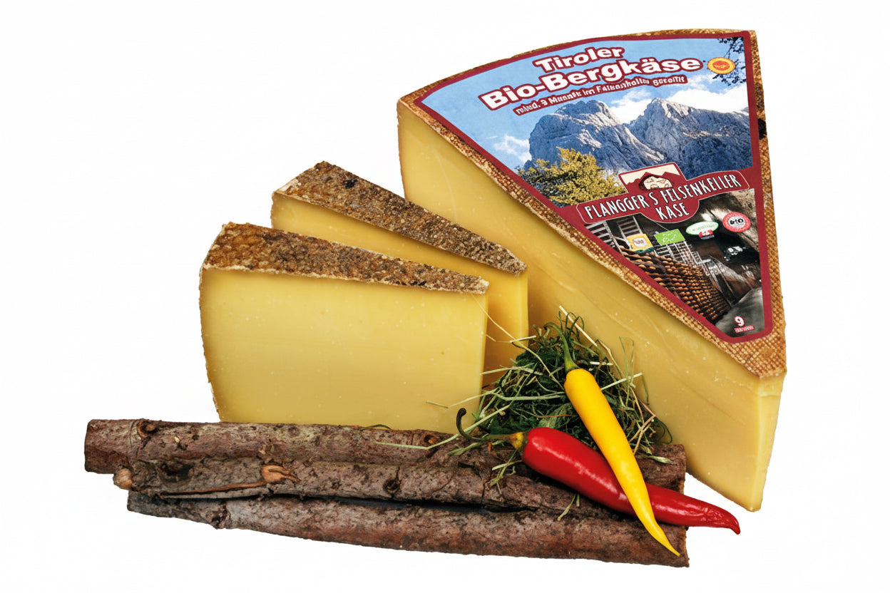 Käserei Plangger Tiroler Bio Bergkäse 9 Monate Zwickel und kleinere Stücke 290g