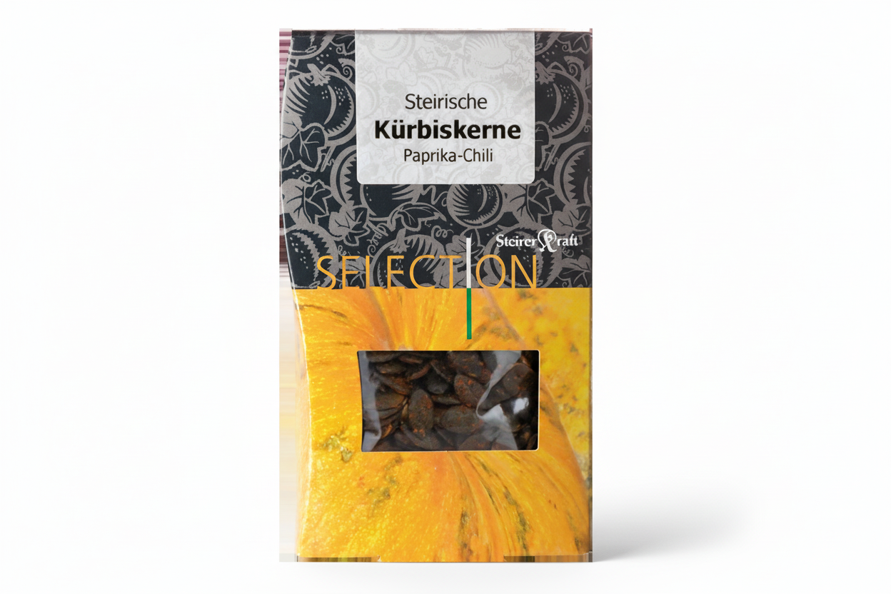Steirerkraft Steirische Kürbiskerne 200g mit Paprika und Chili im Karton
