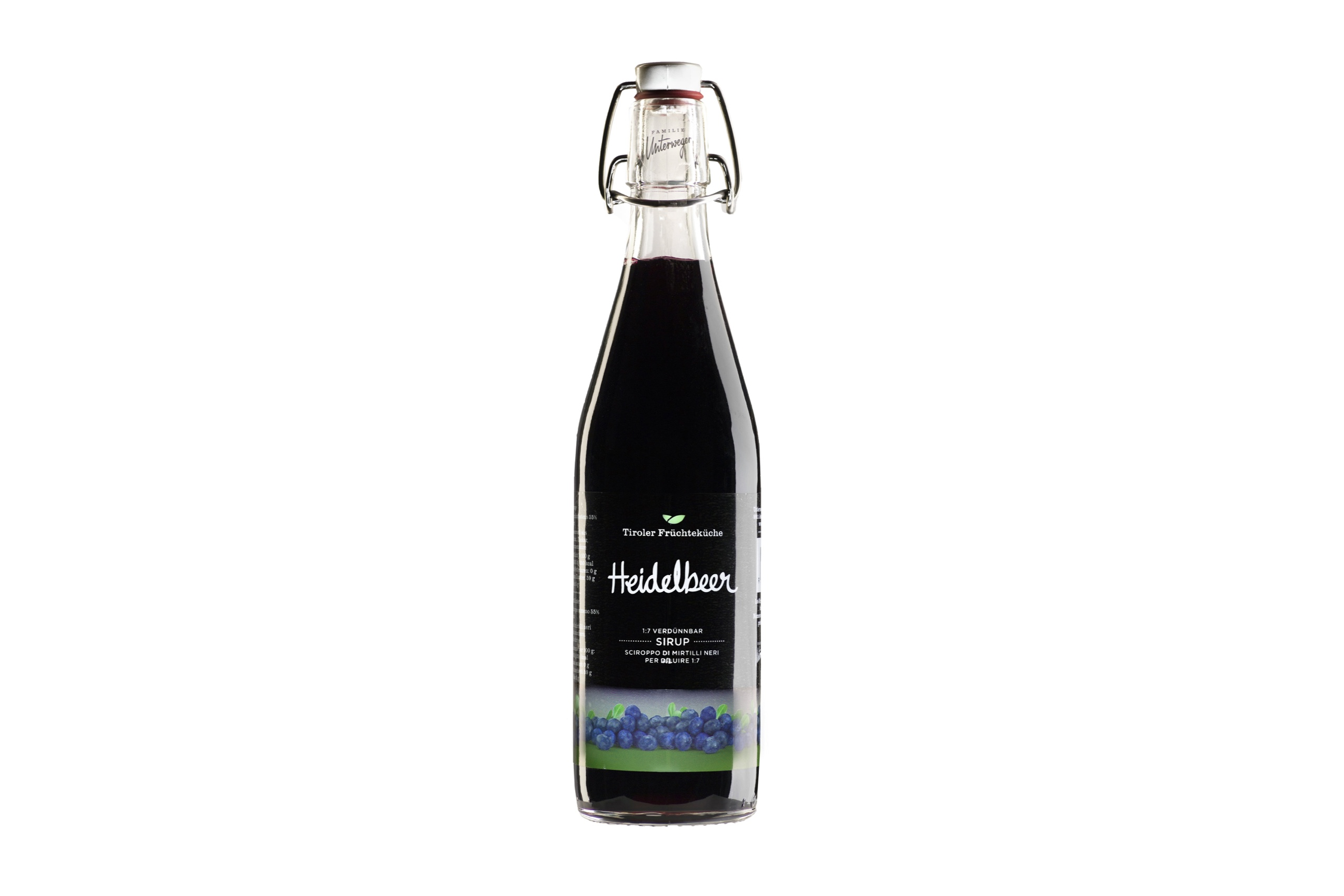 Tiroler Früchteküche Fruchtsirup Heidelbeer im Retroglas 500ml